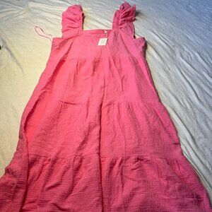 Martha Maxi Dress in Pink by MudPie – Women’s Size Large – Sleeveless Flowy
